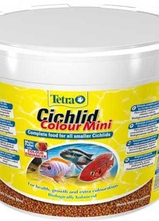 Корм tetra cichlid colour mini для акваріумних риб в гарулах 10 л