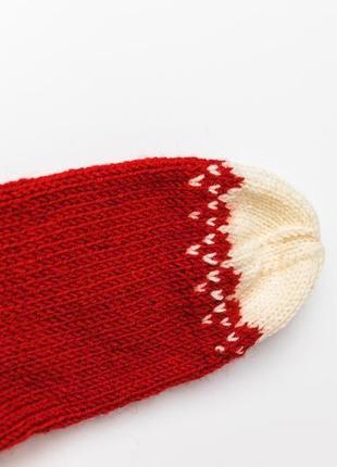 В'язані новорічні шкарпетки ручної роботи "новорічні вогники"3 фото