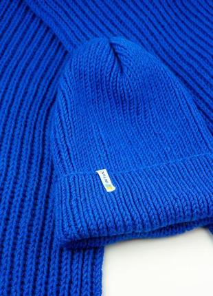 Набір  шапка шарф синього кольору1 фото