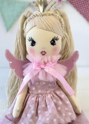 Принцесса - фея - мягкая тканевая кукла с вышитым лицом5 фото