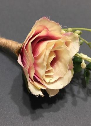 Весільний комплект прикрас,шпилька з квітами для волосся,весільна бутоньєрка з квітами5 фото