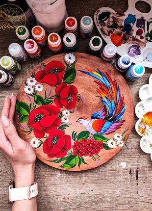 Декоративная тарелка ручной работы в украинском стиле