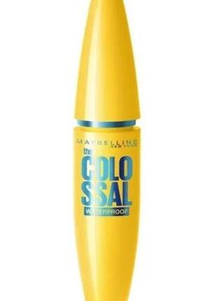 Тушь для ресниц maybelline new york the colossal waterproof водостойкая, черная, 10 мл