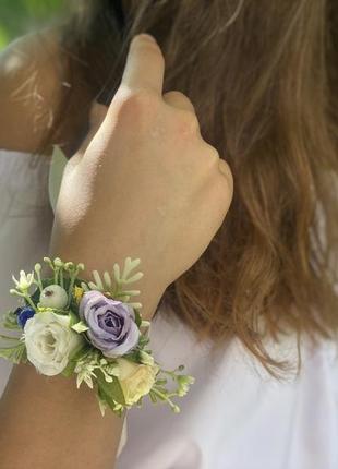 Обруч для волос невесты с розами, браслет на руку, бутоньерка9 фото
