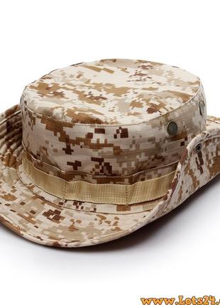 Панама армейская маскировочная военная ковбойска шляпа для охоты рыбалки страйкбола камуфляж acu desert1 фото