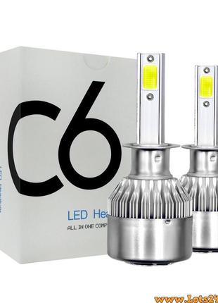 2шт автолампи h1 turbo led 6000k світлодіодні led лампочки краще за галогенові ксенон
