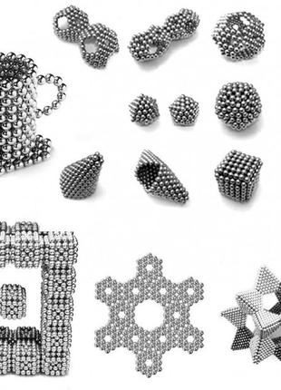 216 предметов магнитный конструктор нео neocube серебро, головоломка neocube, развивающая игрушка магнит6 фото