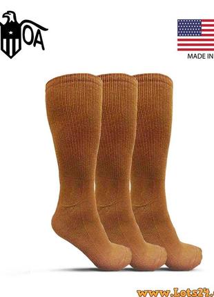 Армейские антибактериальные трекинговые носки usoa gi military boot socks для берцов сша носки для зсу m койот