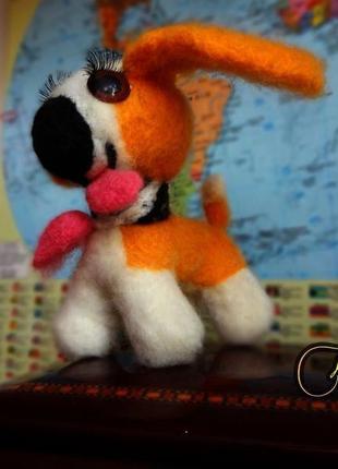 Собачка-проказница (валяные игрушки из английской шерсти)2 фото