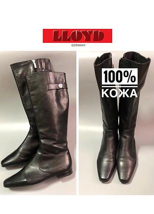 Lloyd высокие кожаные сапоги на низком ходу с квадратным носком люкс gortz