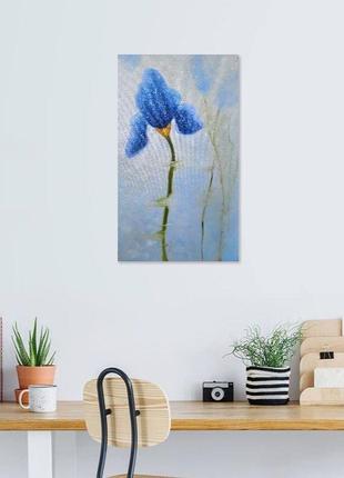 Ірис картина 30х50см, квіти в живопису, іриси маслом рябкова людмила4 фото