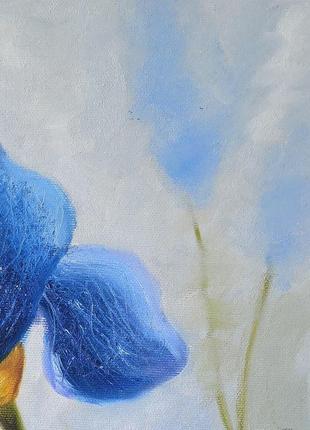 Ірис картина 30х50см, квіти в живопису, іриси маслом рябкова людмила8 фото
