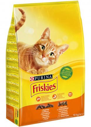 Сухой корм для кошек purina friskies adult с курицей и овощами (на развес)