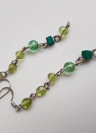 Зелені сережки з олівіном7 фото
