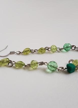 Зеленые серьги с оливином