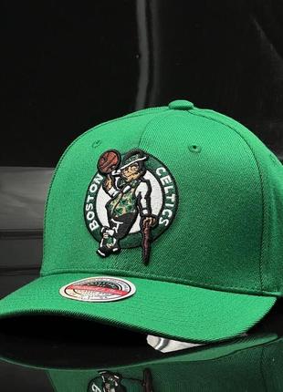 Оригинальная зеленая кепка с сеткой mitchell & ness boston celtics