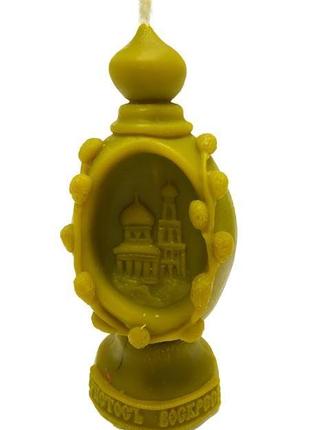 Свеча пасхальная с храмом "хв" пчелиный воск (арт.4056)2 фото