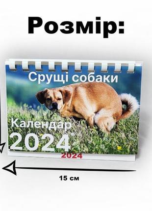 Настольный календарь " какающие собаки" 2024 10х15см4 фото