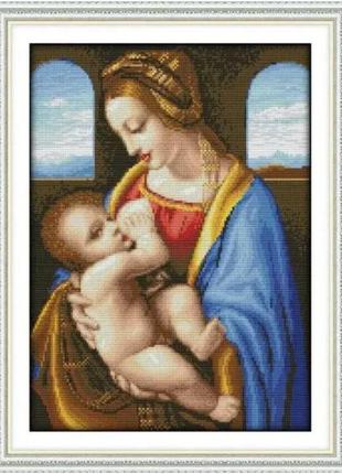 Набор для вышивания по нанесённой на канву схеме "the virgin and the son eighteenth".aida 14ct printed,33*42см