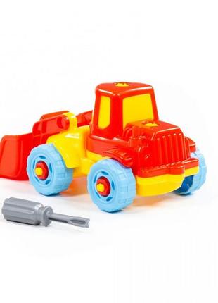 Дитяча іграшка конструктор трактор навантажувач каток з інструментами (20 елементів) (в пакеті) 771034 фото