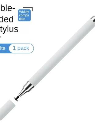 Універсальний стілус 2в1 stylus touch pen для смартфона, телефону, планшета, сенсорного екрану we72x-w білий