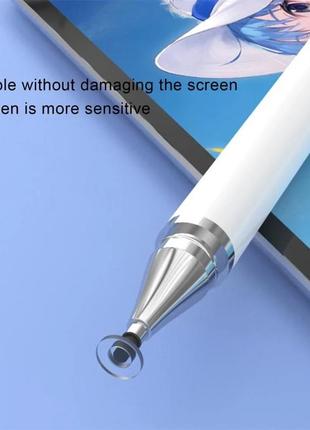 Універсальний стілус 2в1 stylus touch pen для смартфона, телефону, планшета, сенсорного екрану we72x-w білий5 фото