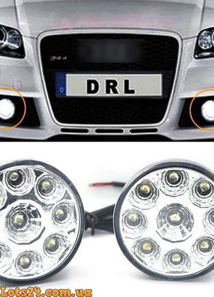 2шт дневные ходовые огни drl 9 led диодные фары светодиодные фонари дхо