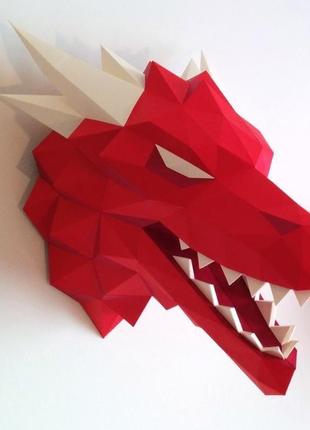 Наборы для создания 3д фигур оригами паперкрафт бумажная модель papercraft голова дракона1 фото