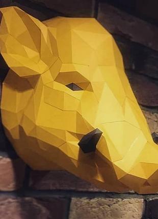 Наборы для создания 3д фигур оригами паперкрафт бумажная модель papercraft голова кабана