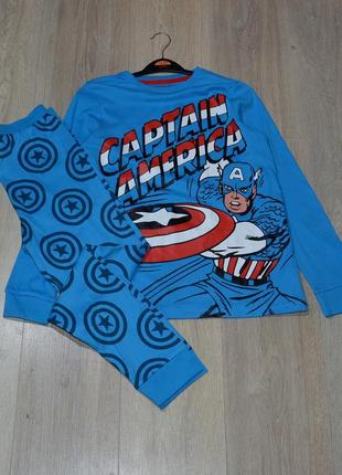 Пижама f&f marvel 10 11 12 лет. captain america капитан америка марвел домашний костюм пижамка комплект классная для мальчика george primark next1 фото
