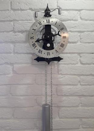 Ексклюзивні настінний механічний годинник скелетон механізм зразка xv століття, металеві4 фото