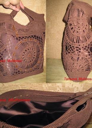 Сумка ручної роботи в'язана гачком "жіночий каприз", вязані сумки гачком, bag crochet handmade3 фото