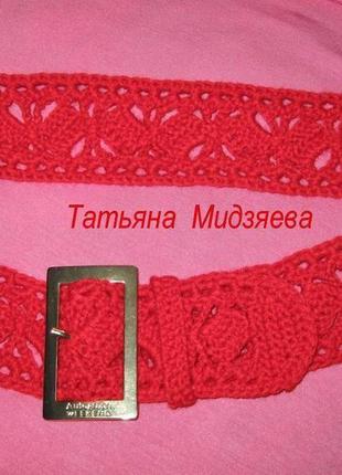 Пояс ремінь ручної роботи в'язаний гачком для вишиванки, belt handmade crocheted1 фото