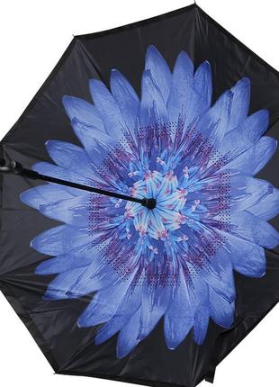 Зонт наоборот up-brella астра синяя трость 15шт4 фото