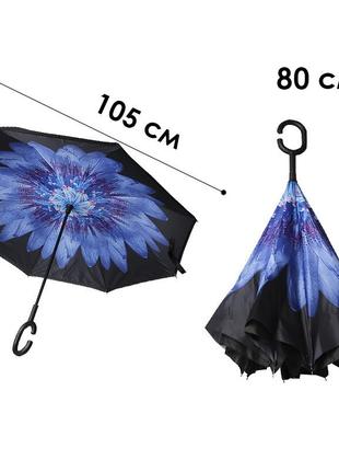Зонт наоборот up-brella астра синяя трость 15шт6 фото