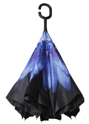 Зонт наоборот up-brella астра синяя трость 15шт2 фото