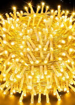 Різдвяні гірлянди ollny 80 м, 800 led, тепле біле світло, 8 режимів, дистанційне керування, регулювання яскравості та таймер, для