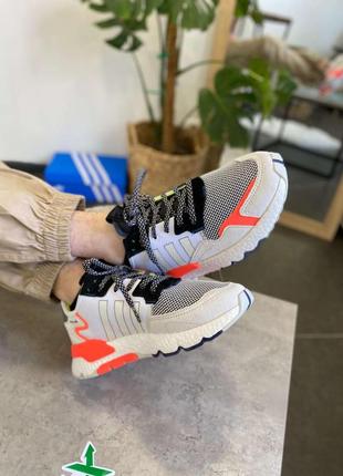 Adidas nite jogger grey orange5 фото