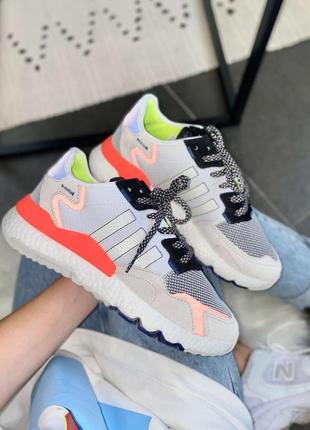 Adidas nite jogger grey orange2 фото