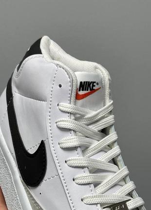 Nike blazer mid platform white black3 фото