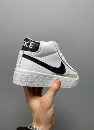 Nike blazer mid platform white black6 фото