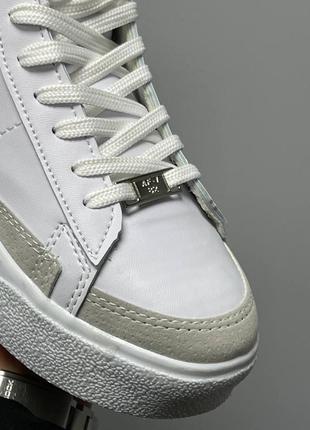 Nike blazer mid platform white black5 фото