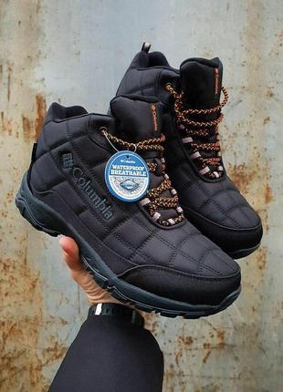 Columbia waterproof winter boots black orange1 фото