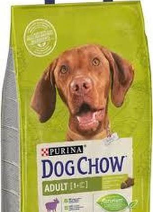 Сухий корм для дорослих собак purina dog chow adult lamb зі смаком ягняти 14 кг