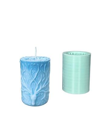 Силіконовий молд для свічок циліндр олень