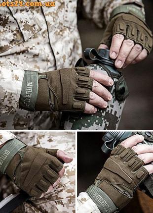 Тактичні рукавички blackhawk без пальців зелені