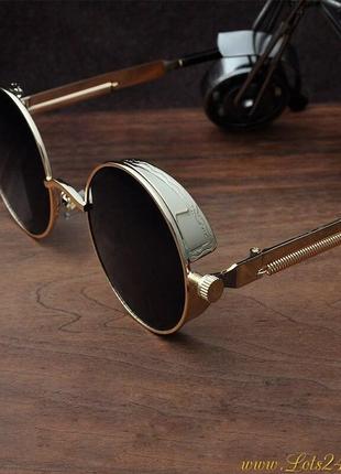 Солнцезащитные очки в стиле стимпанк круглые ретро очки викторианской эпохи5 фото