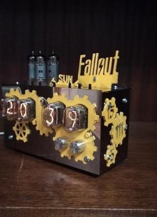Лампові годинник fallout (ин-12б) | nixie clock fallout | сraft | настільні годинники3 фото