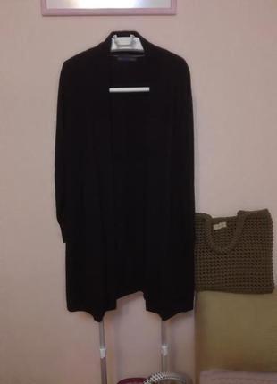 Шикарный пушистый кашемировый кардиган до колена m&s, р.l (12/14)