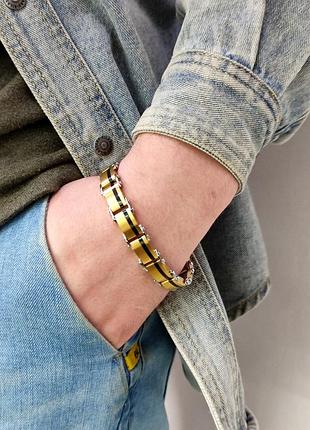 Мужской браслет, производитель италия, ювелирный сплав, покрытие родий, не темнеет не облазит, гипоаллергенный